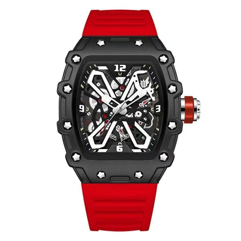 RM LUXURY SILICON STRAP SKELETON DIAL WATCH