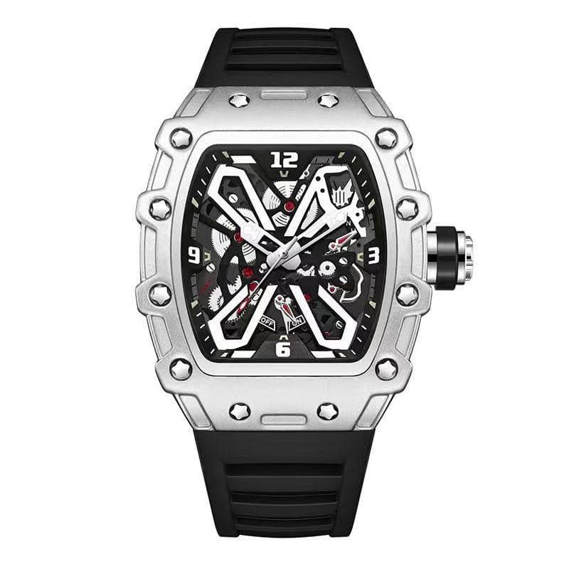 RM LUXURY SILICON STRAP SKELETON DIAL WATCH