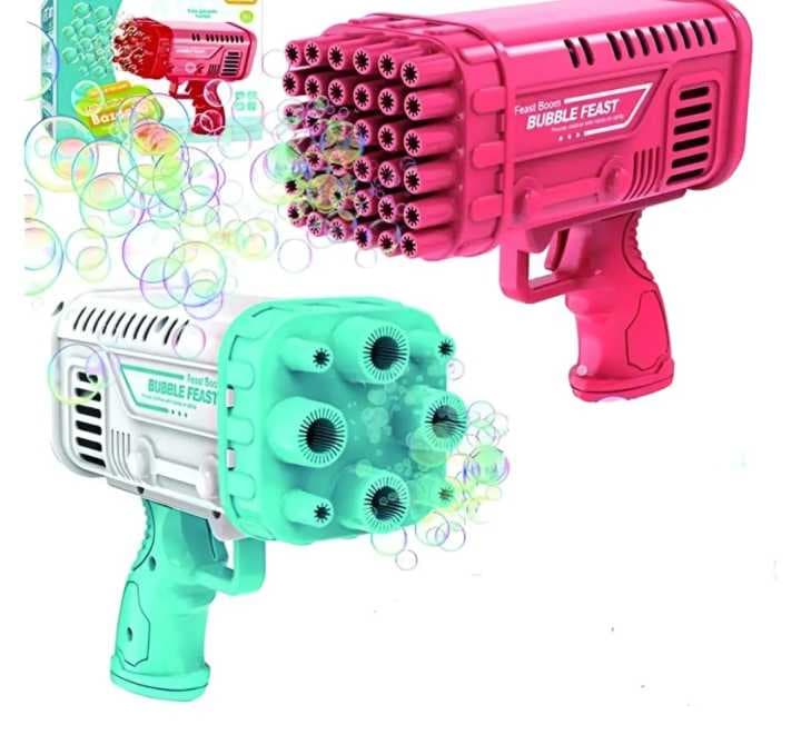 36-Hole Bubble Gun Bazooka for Kids Colourful Bubbles Maker