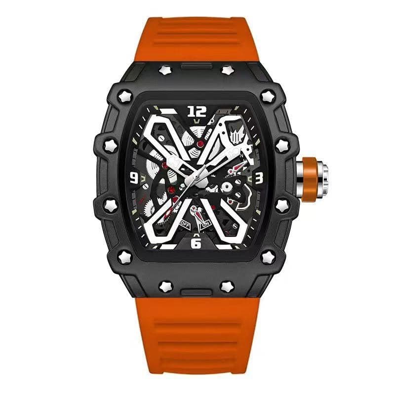 RM LUXURY SILICON STRAP SKELETON DIAL WATCH